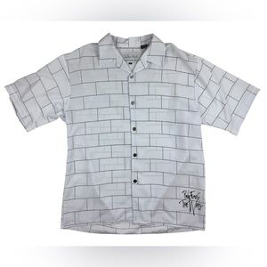 Vintage Pink Floyd Band The Wall White Button Down Shirt By Dragonfly Size XL